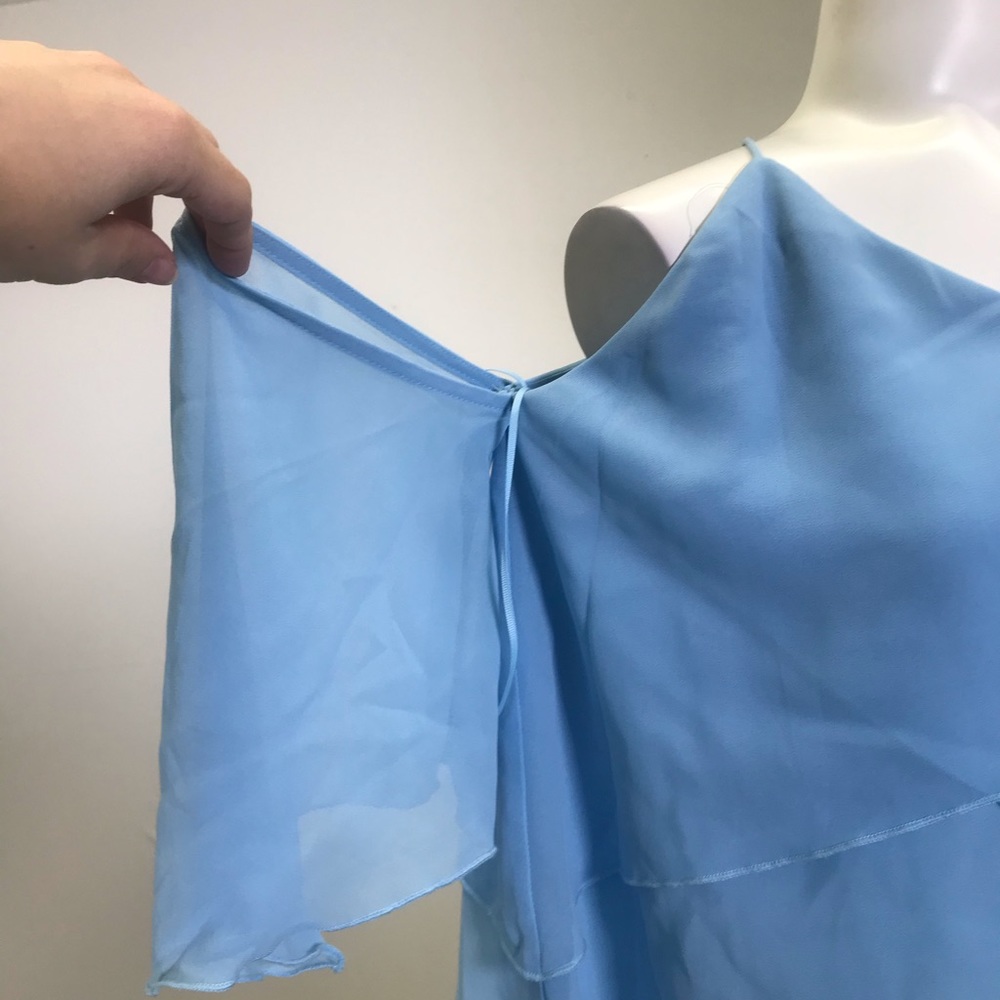 Fanco Blue Ruffle Cold Shoulder Top - Picture 2 of 7